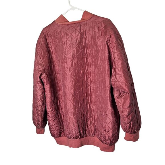 Vintage‎ Partners II Womens Quilted Bomber Jacket 2X Pink 100% Silk Vintage 80s - Picture 2 of 12